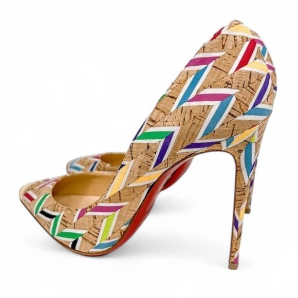 CHRISTIAN LOUBOUTIN So Kate Beige Colorblock Pattern Pointed Toe Pumps S… - Picture 5 of 11